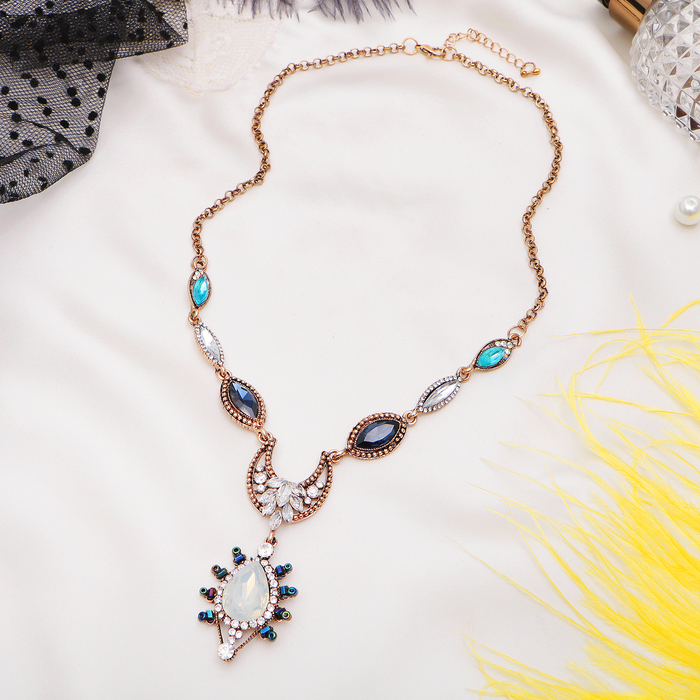 Кулон "Капля" лучезарная, цветной, 50см