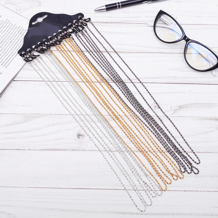 Цепочка для очков, металл, цвет МИКС