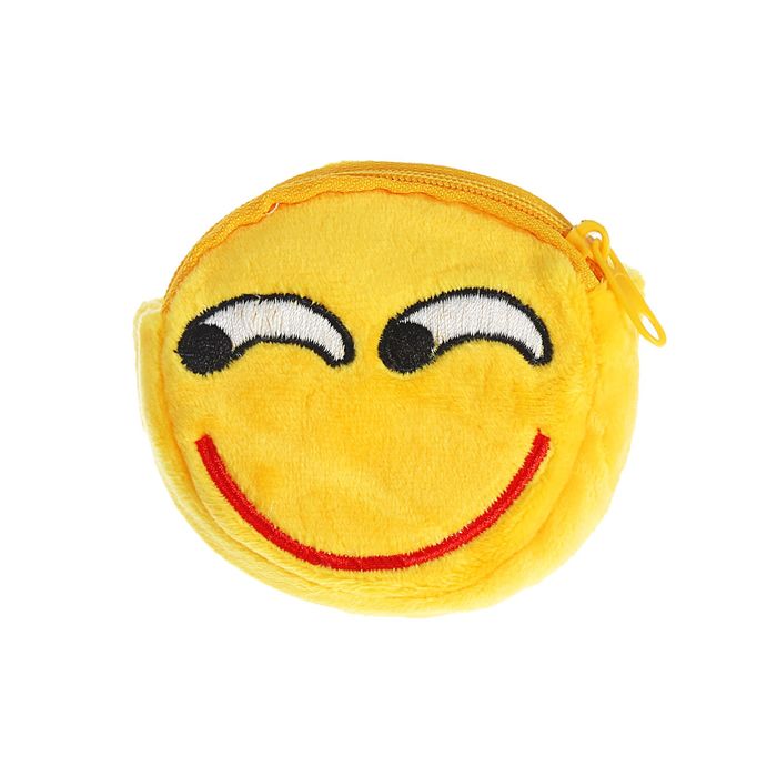 Мягкий кошелёк "Смайлик" с браслетом на липе, виды МИКС
