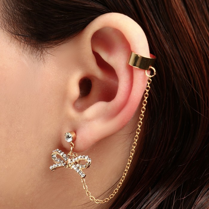 Серьга "Каффа" бантик, цвет МИКС