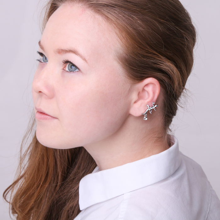 Серьга "Каффа" ящерица, цвет МИКС