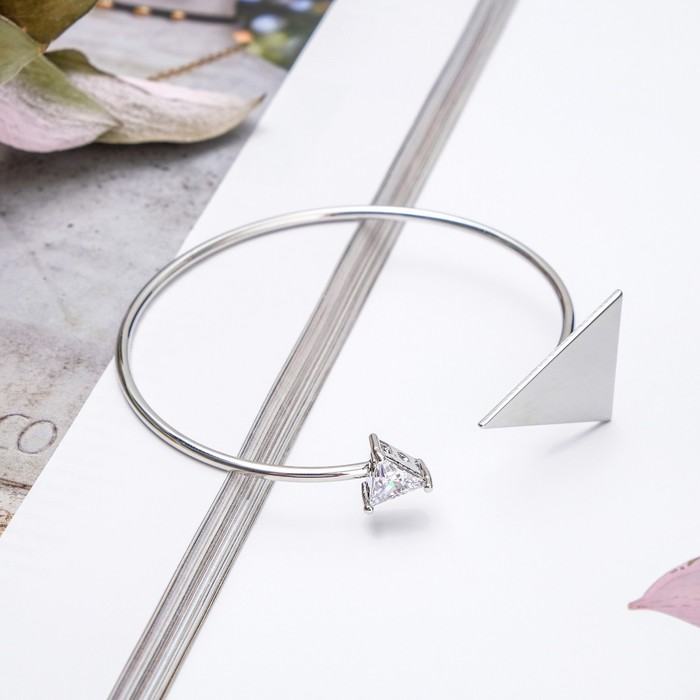 Браслет со стразами "Каркас" треугольники, цвет МИКС