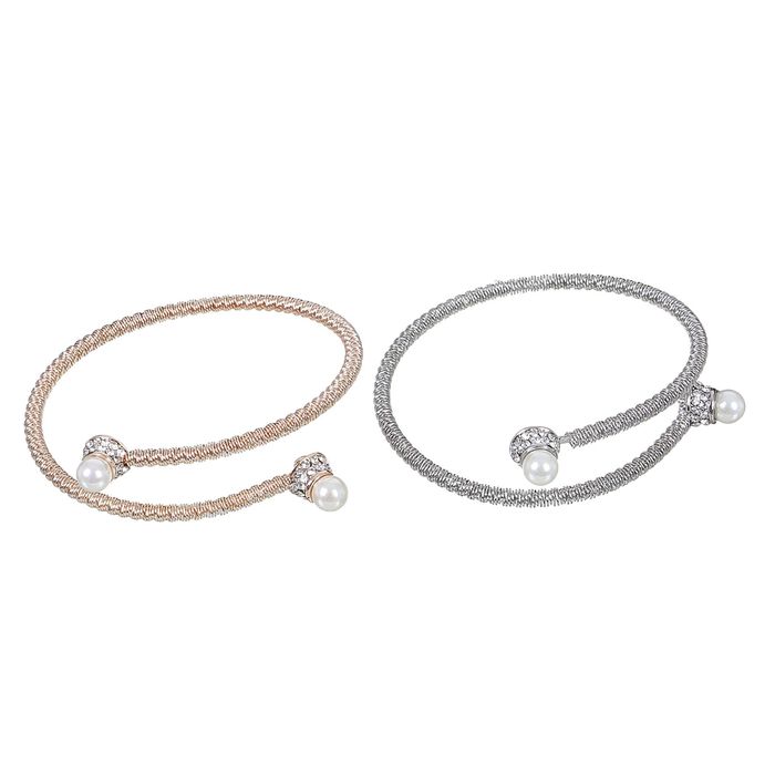 Браслет жемчуг "Лёгкий стиль" две жемчужины, цвет МИКС