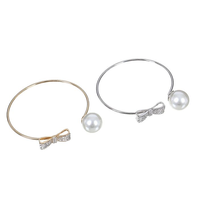 Браслет жемчуг "Лёгкий стиль" бант, цвет МИКС