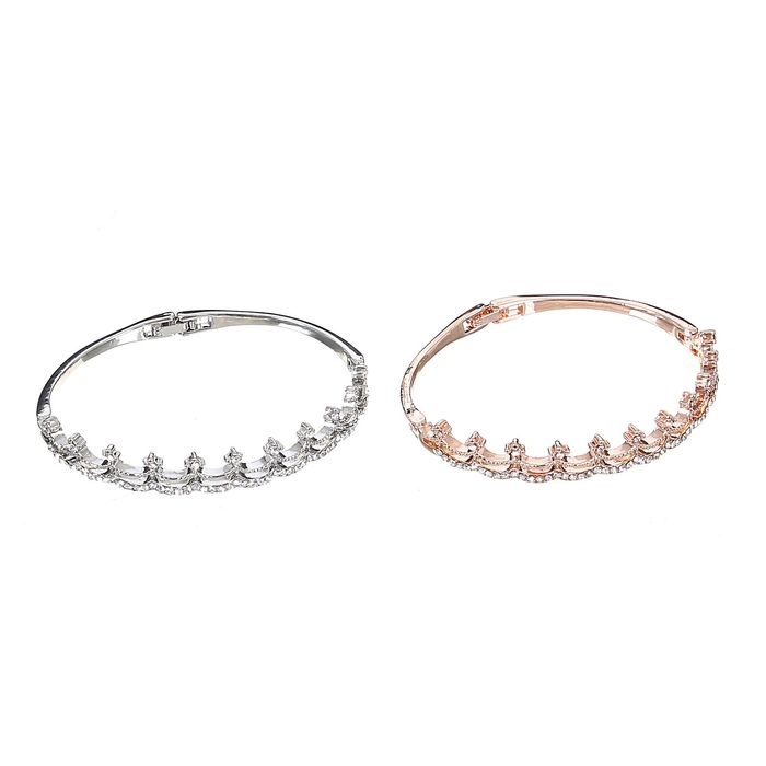 Браслет со стразами "Лёгкий стиль" корона, цвет МИКС