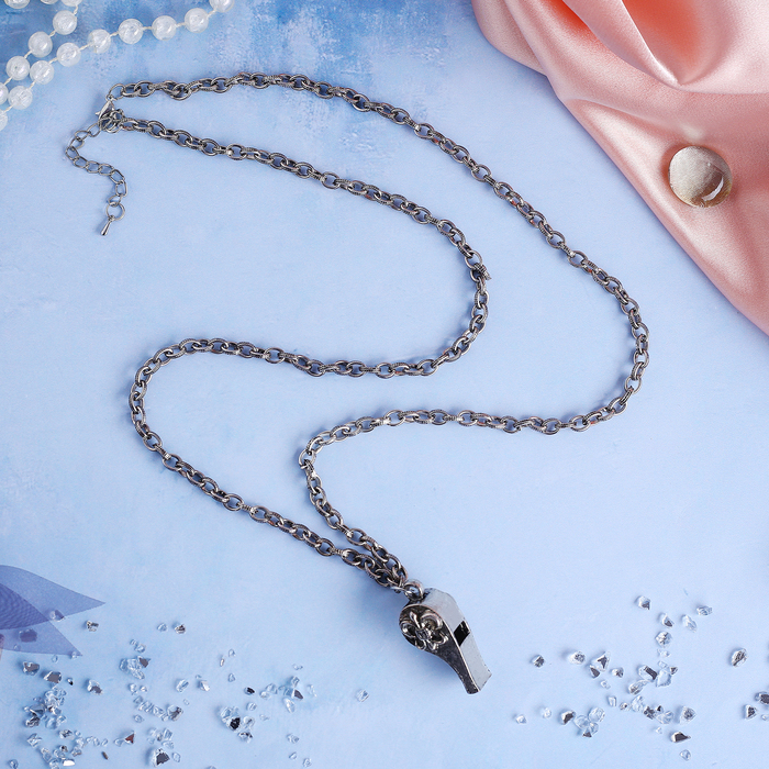 Кулон "Свисток", цвет серебро, 80см