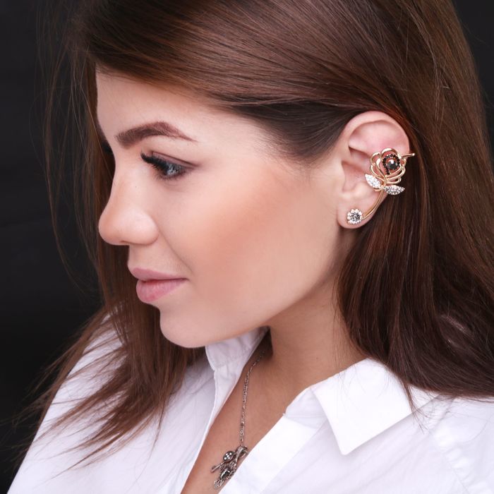 Серьга "Каффа" роза, цвет МИКС