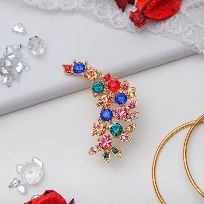 Серьга "Каффа" россыпь камней, цветная