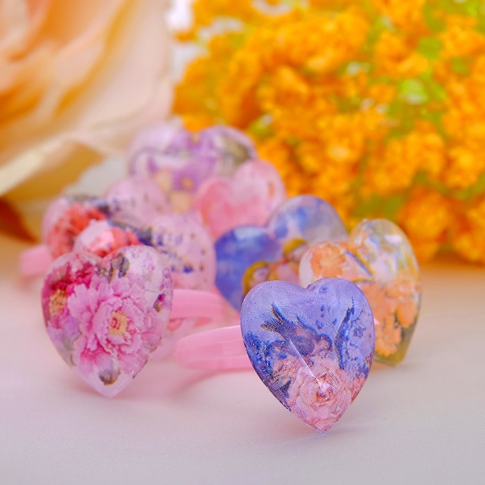 Кольцо детское "Выбражулька" сердечко нежность, цвет МИКС