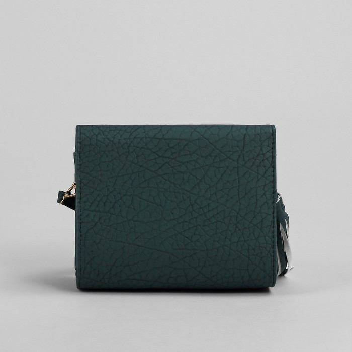 Сумка женская на клапане "Стиль", 1 отдел, длинный ремень, зелёная