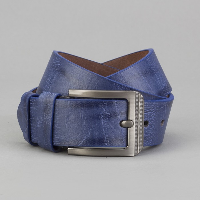 Ремень мужской, винт, пряжка - металл, ширина - 4, 2см, синий