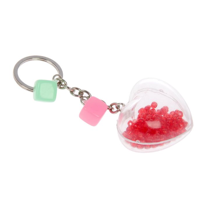 Брелок "Объёмное сердце с розой", МИКС