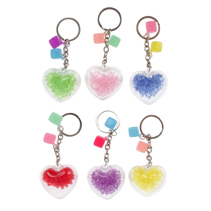 Брелок "Объёмное сердце с розой", МИКС