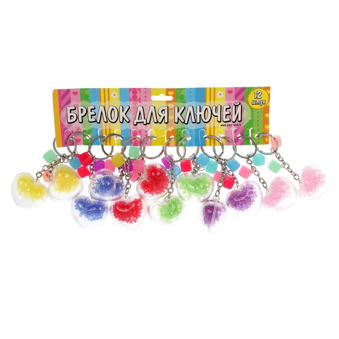 Брелок "Объёмное сердце с розой", МИКС