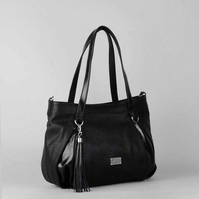 Сумка женская на молнии, 1 отдел, наружный карман, цвет чёрный