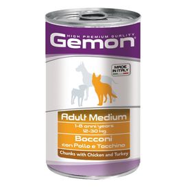Влажный корм Gemon Dog Medium для собак средних пород, курицы с индейкой, ж/б, 1250 г
