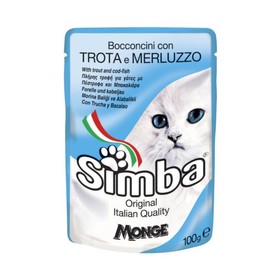 

Влажный корм Simba Cat Pouch для кошек, форель с треской, пауч, 100 г