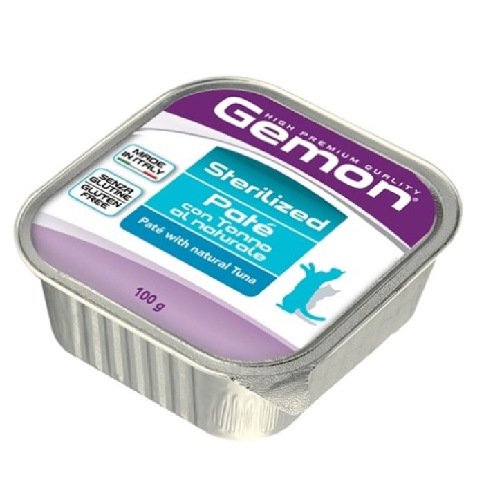 Влажный корм Gemon Cat Sterilized для стерилизованных кошек, паштет тунец, ламистер, 100 г 168410