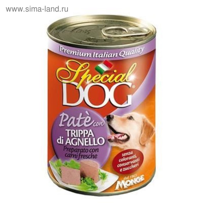 Влажный корм Special Dog для собак, паштет рубец ягненка, ж/б, 400 г
