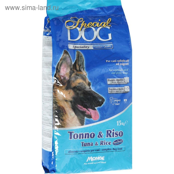 Сухой корм Special Dog для собак с чувств. кожей и пищ-ем, тунец/рис, 15 кг. 168422