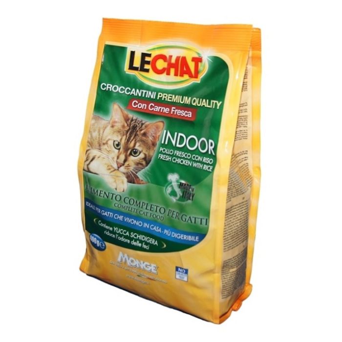 Сухой корм Lechat Cat Indoor для домашних кошек, со свежей курицей и рисом, 400 г
