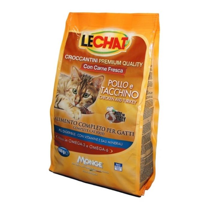 Сухой корм Lechat Cat для кошек, с курицей и индейкой, 400 г