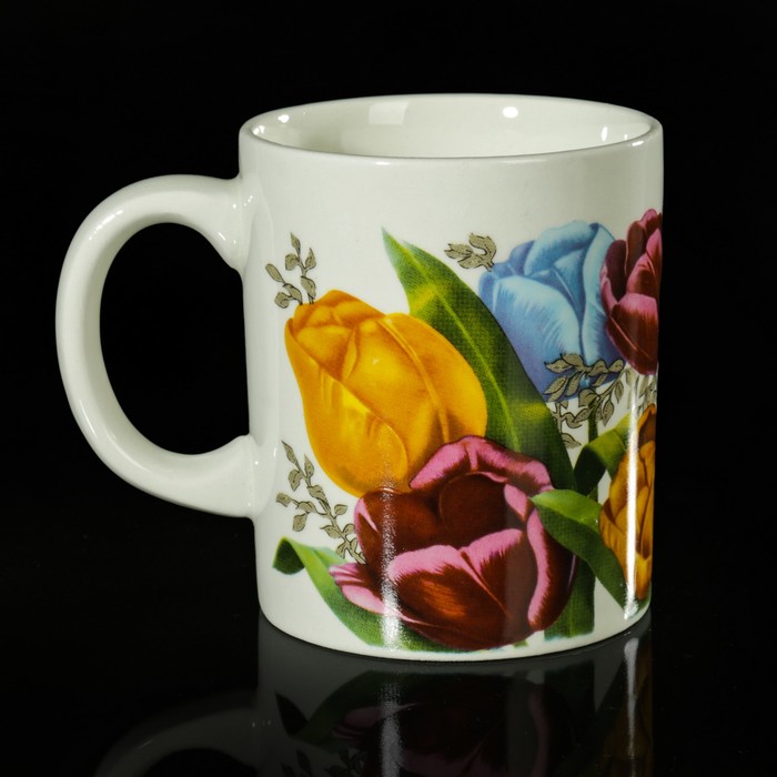 Кружка 320 мл "Офисная. Букет Тюльпанов"