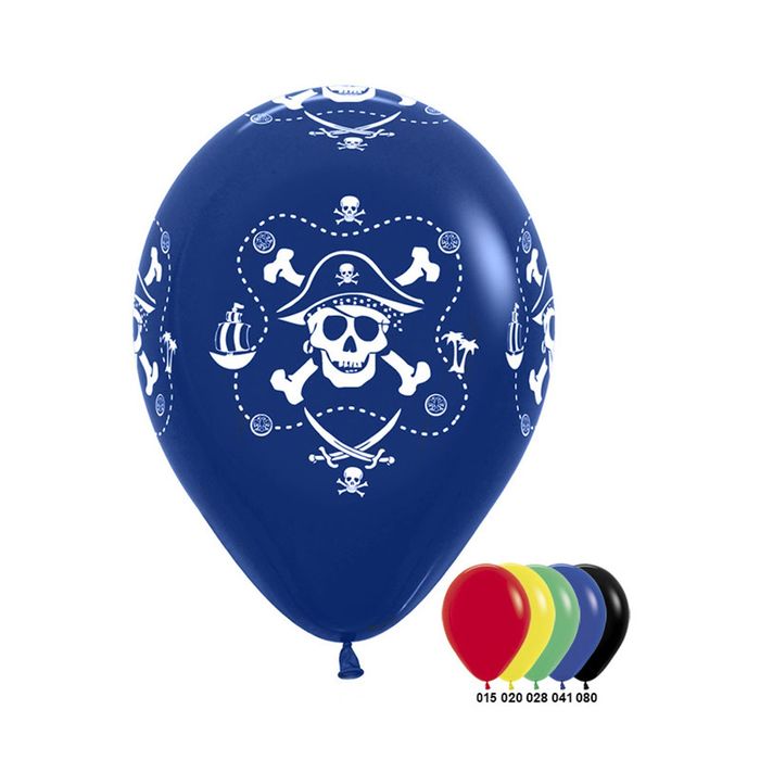 Шар латексный 12" "Пираты", пастель, набор 12 шт., цвета МИКС
