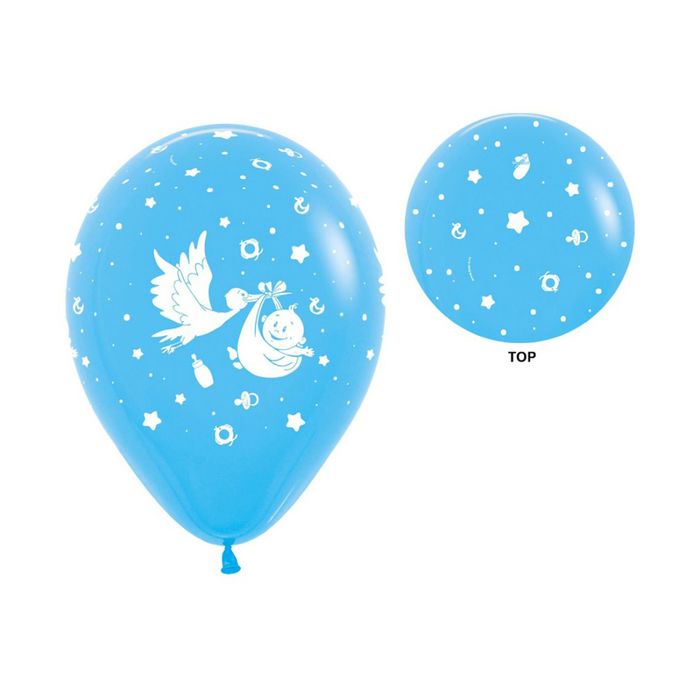 Шар латексный 12" "С рождением малыша", пастель, набор 12 шт., цвета МИКС