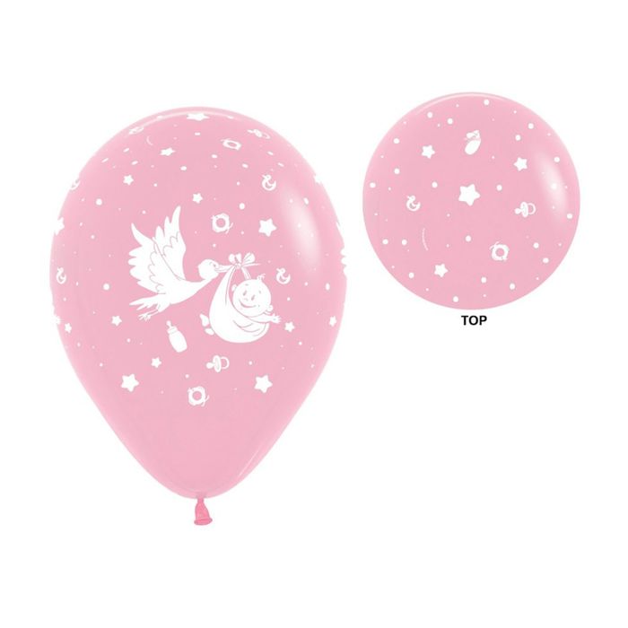 Шар латексный 12" "С рождением малышки", пастель, набор 12 шт., цвета МИКС