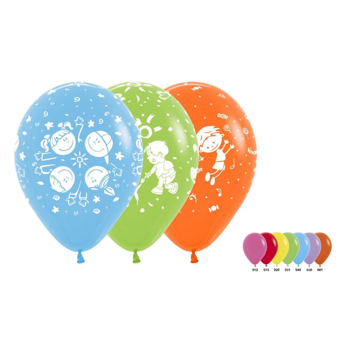 Шар латексный 12" "Детки", пастель, набор 12 шт., цвета МИКС