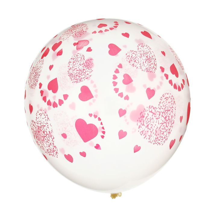 Набор воздушных шаров "Сердца красные" 5 шт. 10"