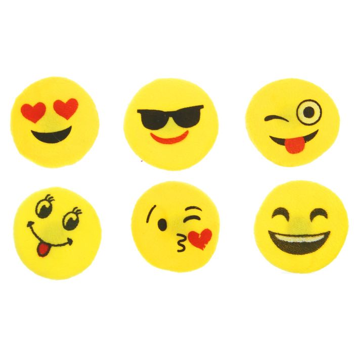 Мягкая игрушка-магнит "Смешная мордочка", смайлик, виды МИКС