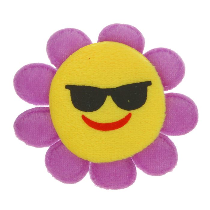 Мягкая игрушка-магнит "Смайлик с лепестками", цвета МИКС