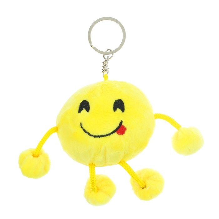 Мягкая игрушка-брелок "Смайлик", глазки-сердечки, виды МИКС