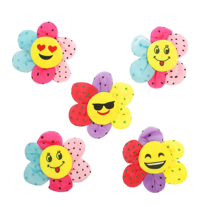 Мягкая игрушка-магнит "Цветочек-смайлик", цвета МИКС
