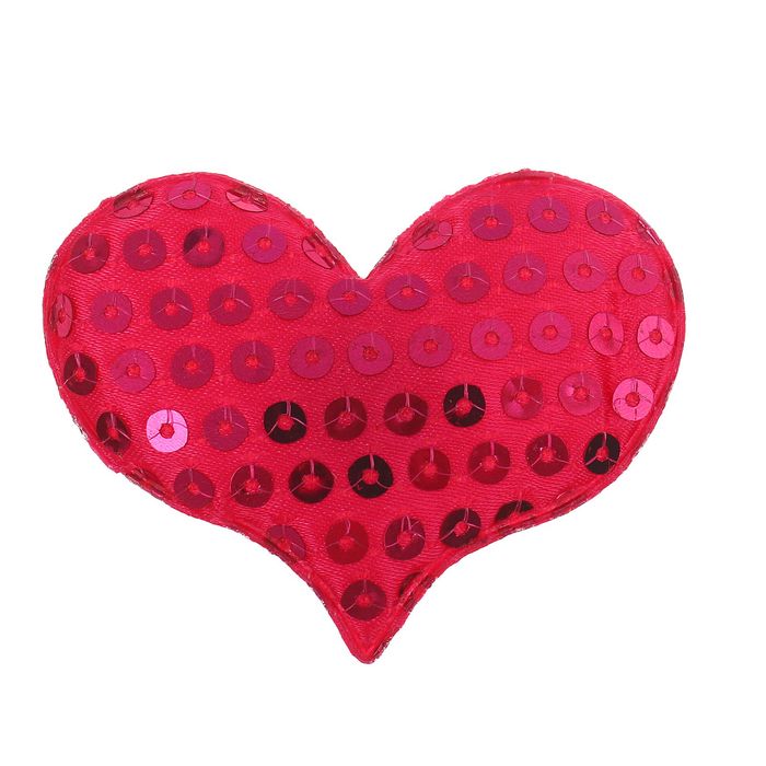 Мягкая игрушка-магнит "Сердце в пайетках", цвет фуксии