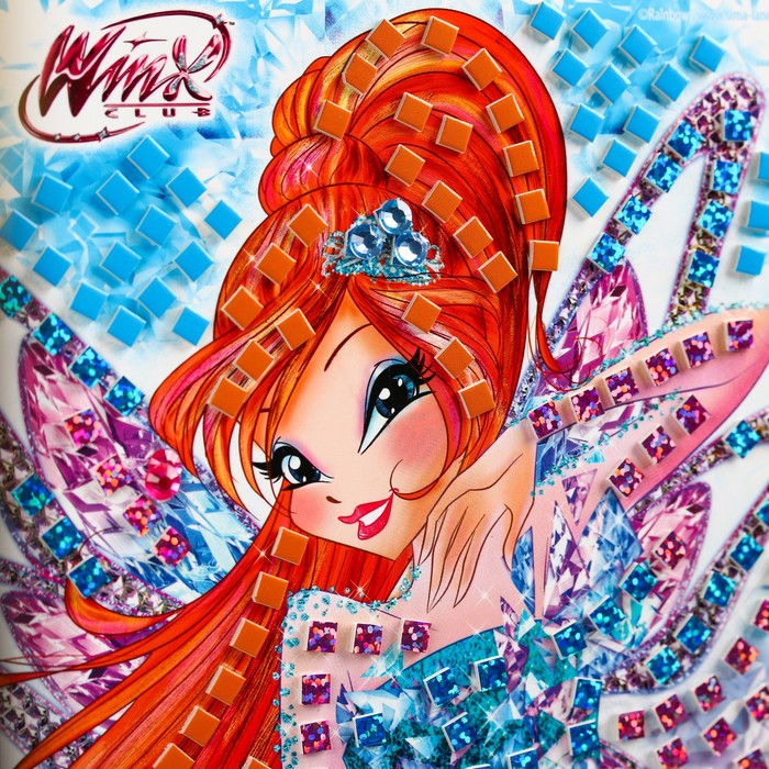 Мозаика стикерная "Ты лучшая", феи ВИНКС: Блум, EVA стикеры, карточка для гадания, стразы