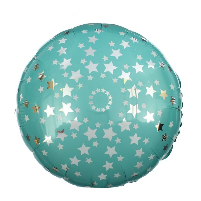 Шар фольгированный 18" "Звёзды", круг, цвет голубой