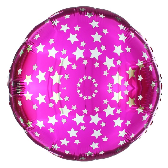 Шар фольгированный 18" "Звёздочки", круг, цвет фуксия