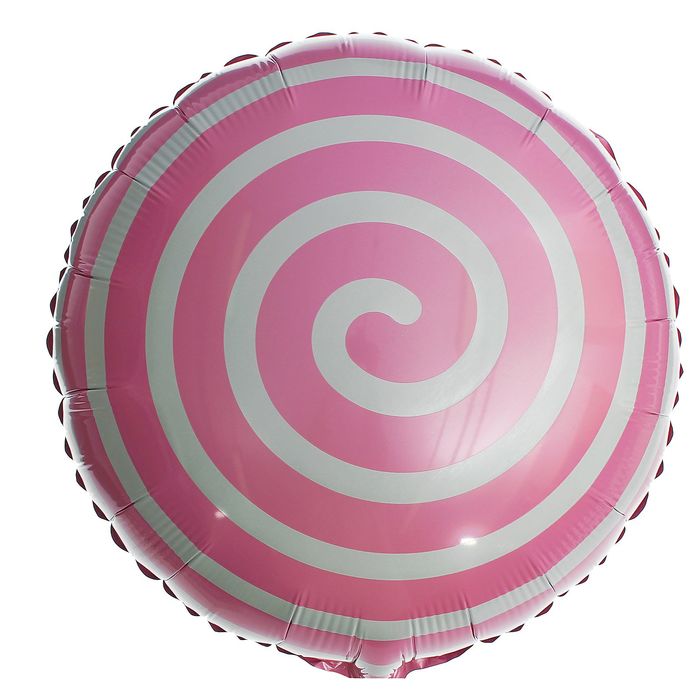 Шар фольгированный 18" "Леденец", круг, цвет розовый