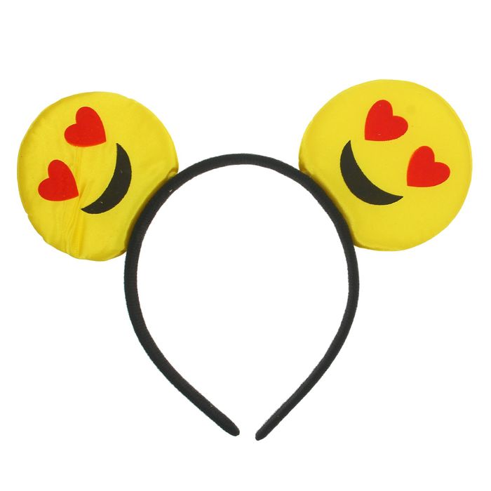 Карнавальный ободок "Смайл" сердечки