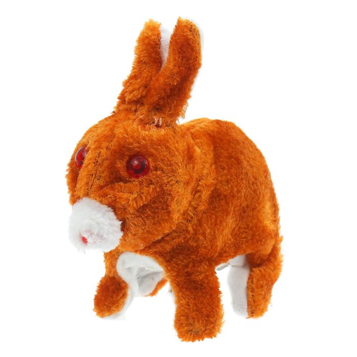 Интерактивная мягкая игрушка "Заинька" светятся глаза и уши, пищит, цвета МИКС