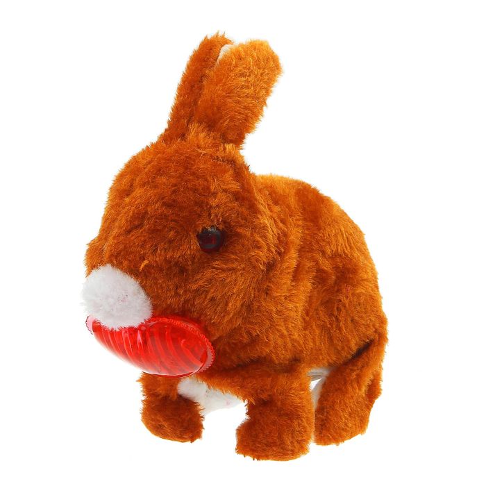 Интерактивная мягкая игрушка "Заинька" светятся глаза и сердце, пищит, цвета МИКС