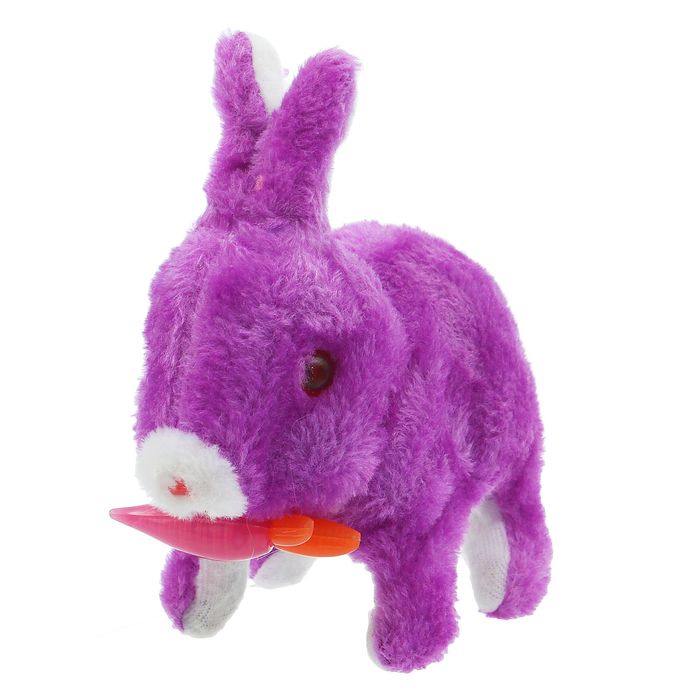 Интерактивная мягкая игрушка "Заинька" светятся глаза и морковка, пищит, цвета МИК