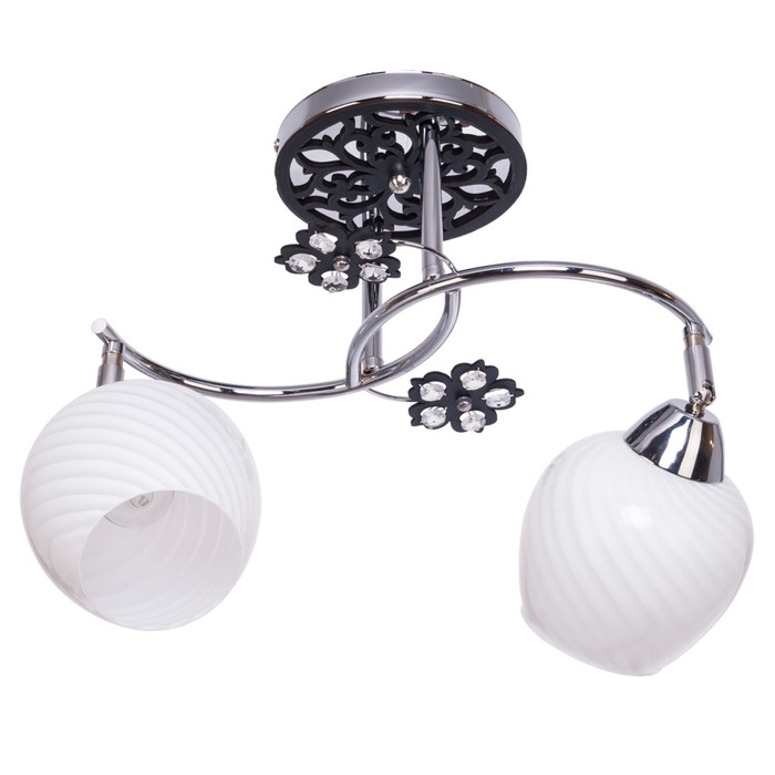 Люстра "Макера" 2 лампы 40W E27 основание хром-чёрный