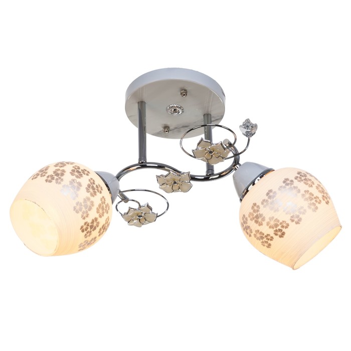 Люстра "Кусенто" 2 лампы 40W E27 основание хром-белый 45х21х28 см