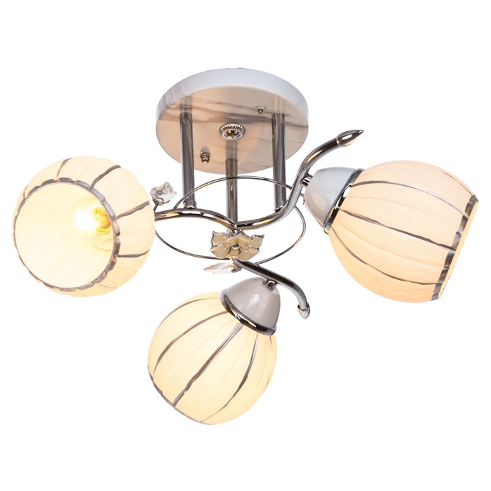 Люстра "Итебра" 3 лампы 40Вт E27 основание хром-белый 44х44х28 см