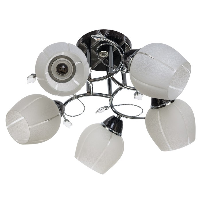 Люстра "Зенто" 5 ламп 40W E27 основание хром-чёрный