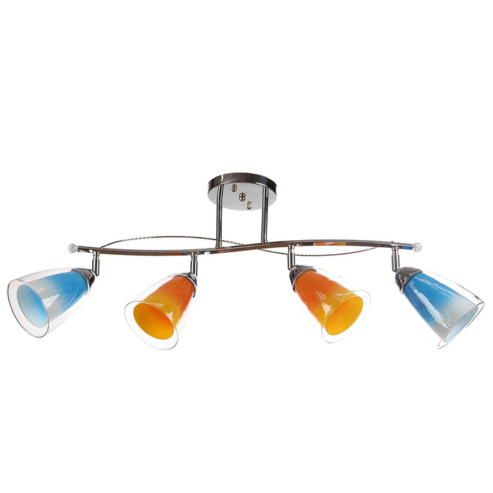 Люстра "Солнечная" 4 лампы 40W E27, хром, МИКС плафонов 76х32х33 см